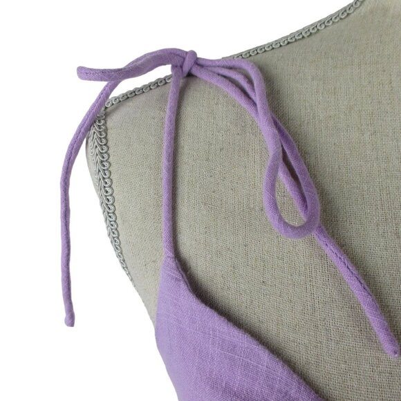 ASOS DESIGN fuller bust textured tie front crop beach top in lilac Size 14 - Picture 5 of 8